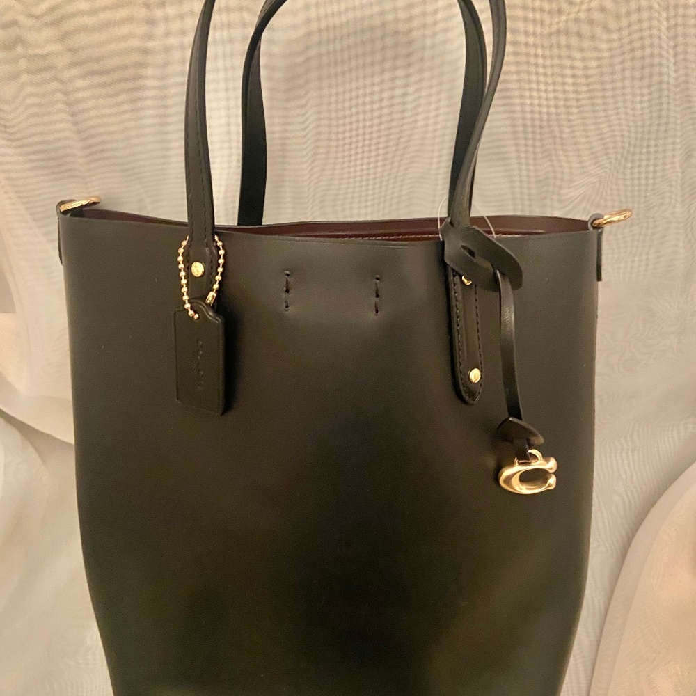 Coach black tote bag